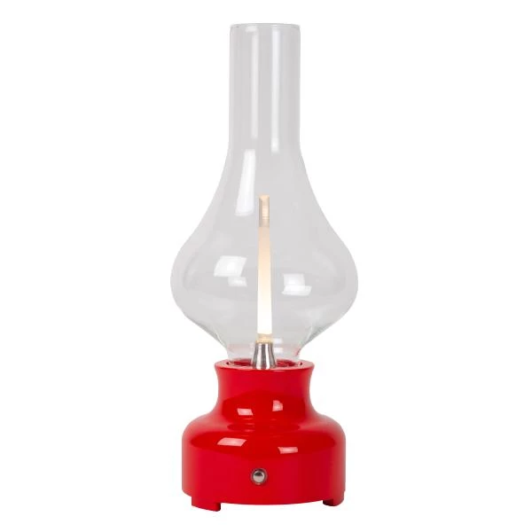 Lucide JASON - wiederaufladbare Tischlampe - Akku/Batterie - Ø 12 cm - LED 3 StepDim - 1x2W 3000K - Rot - detail 2